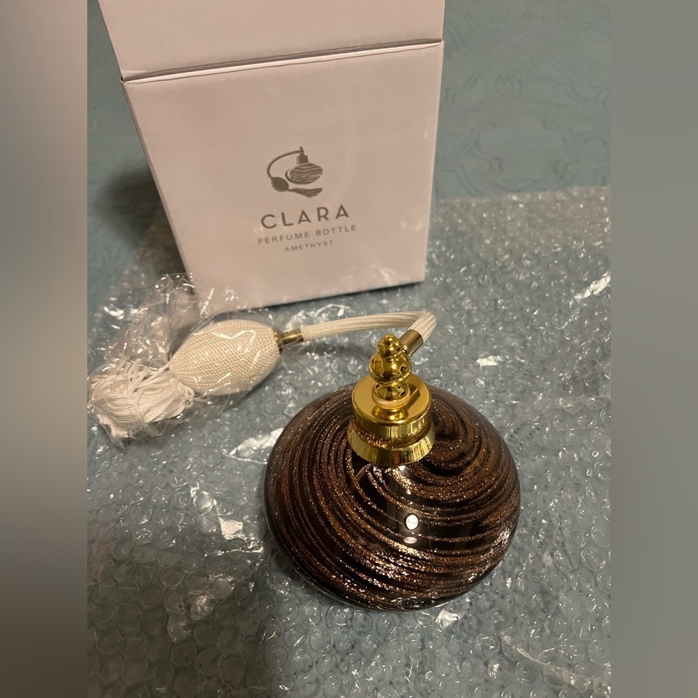 Clara amethyst/gold perfume bottle NWOT
